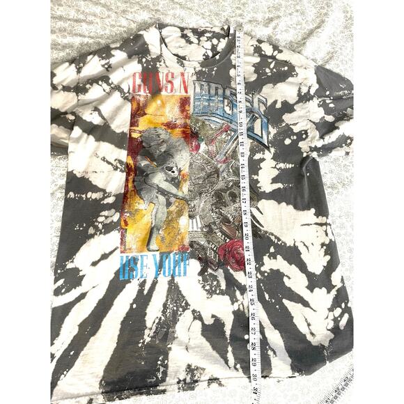 Guns N Roses Tie Dye Bleached Tee Distressed XL - Picture 4 of 9